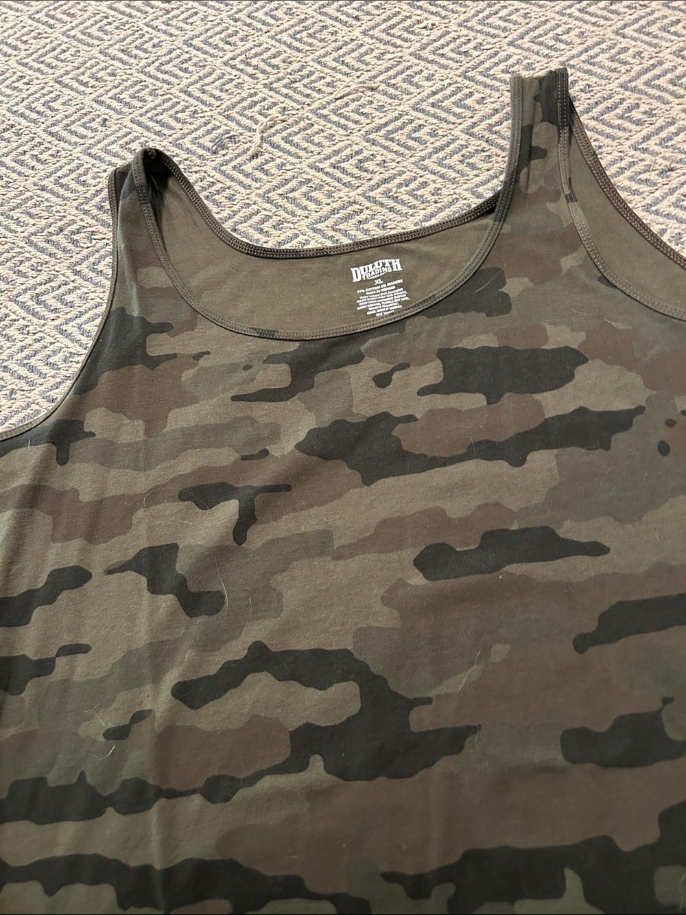 Duluth Trading Co Olive & Black Camo Tank Top